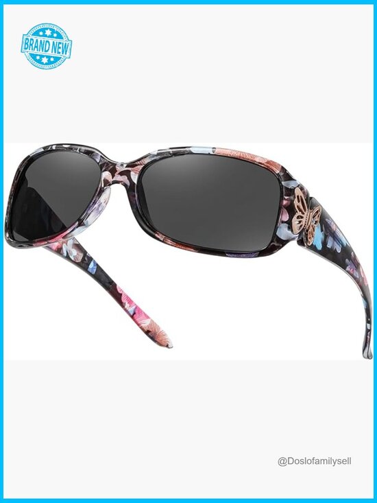 Oversized Retro Sunglasses Polarized UV400 Protection Wraparound Butterfly